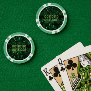 SlipperyJoe's 69 binary code vibrant green compute Poker Chips