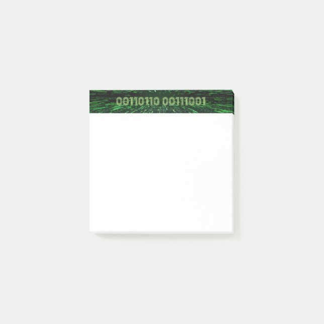 SlipperyJoe's 69 binary code vibrant green compute Post-it Notes (Front)