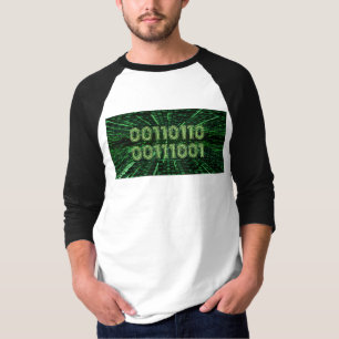 SlipperyJoe's 69 binary code vibrant green compute T-Shirt