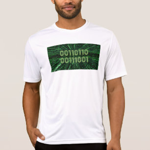 SlipperyJoe's 69 binary code vibrant green compute T-Shirt
