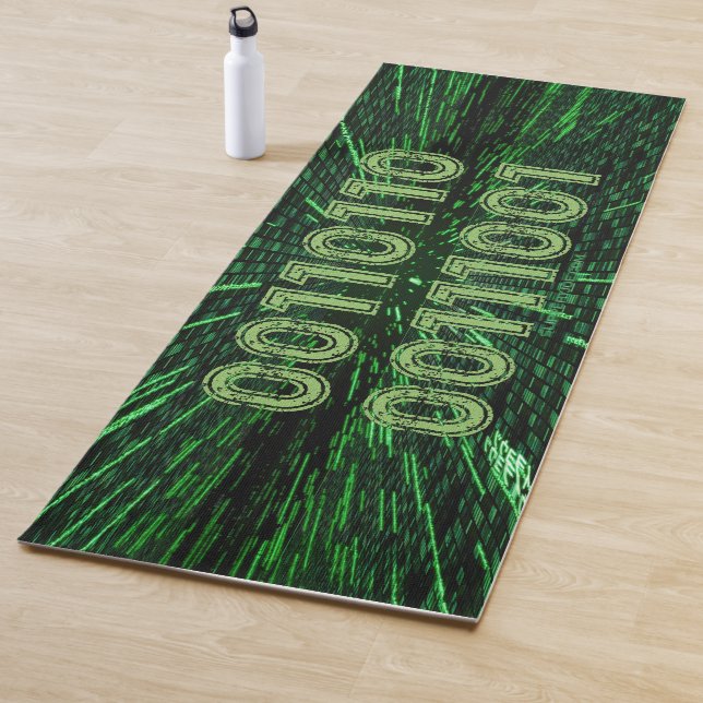 SlipperyJoe's 69 binary code vibrant green compute Yoga Mat (In Situ)