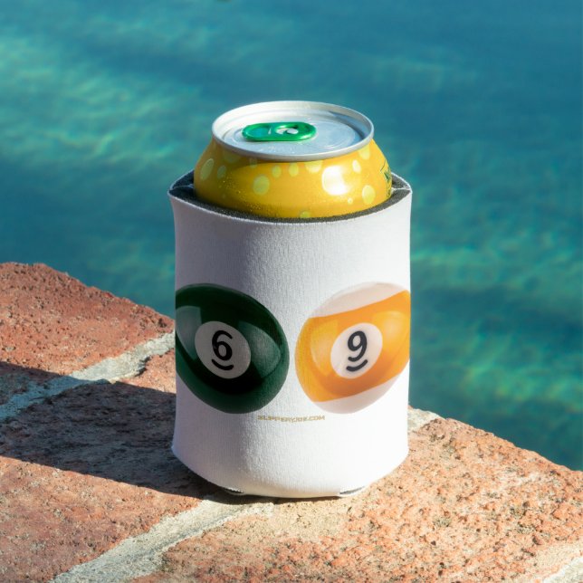 SlipperyJoe's 69 hard pool table two billiard ball Can Cooler (In Situ Pool)