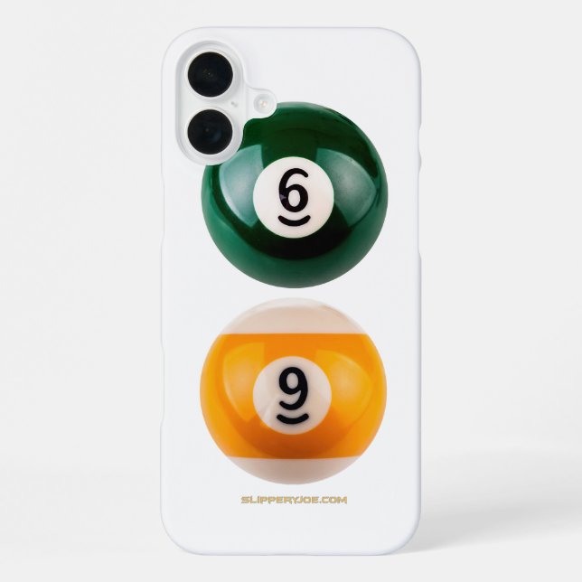 SlipperyJoe's 69 hard pool table two billiard ball iPhone Case (Back)