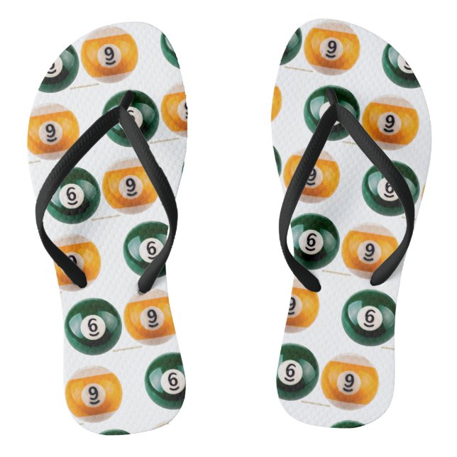 SlipperyJoe's 69 hard pool table two billiard ball Jandals (Footbed)