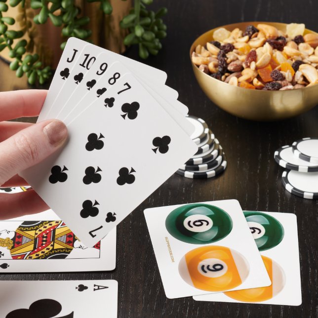 SlipperyJoe's 69 hard pool table two billiard ball Playing Cards (In Situ)