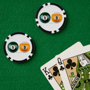 SlipperyJoe's 69 hard pool table two billiard ball Poker Chips