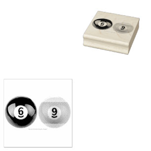 SlipperyJoe's 69 hard pool table two billiard ball Rubber Stamp