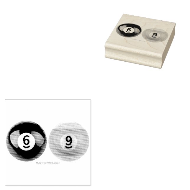 SlipperyJoe's 69 hard pool table two billiard ball Rubber Stamp (Stamped)