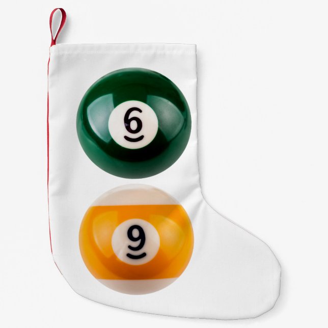 SlipperyJoe's 69 hard pool table two billiard ball Small Christmas Stocking (Front)