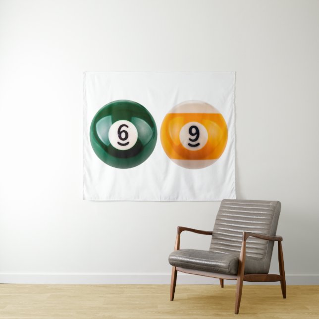 SlipperyJoe's 69 hard pool table two billiard ball Tapestry (In Situ (Horizontal))