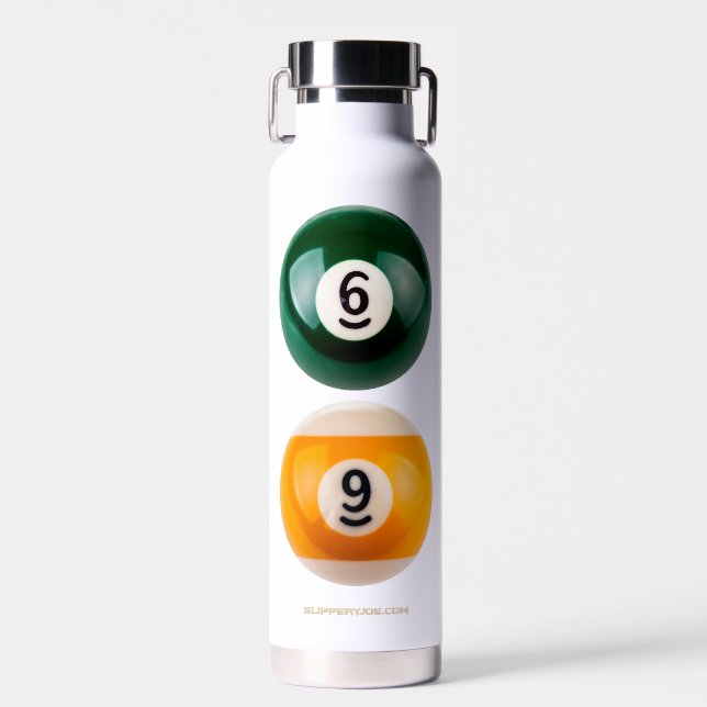 SlipperyJoe's 69 hard pool table two billiard ball Water Bottle (Front)