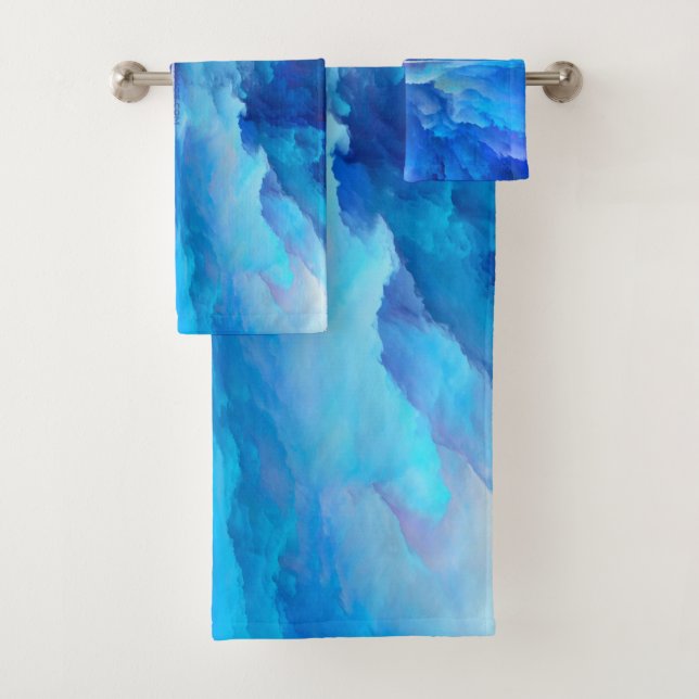 SlipperyJoe's abstract cloud artwork colourful sur Bath Towel Set (Insitu)