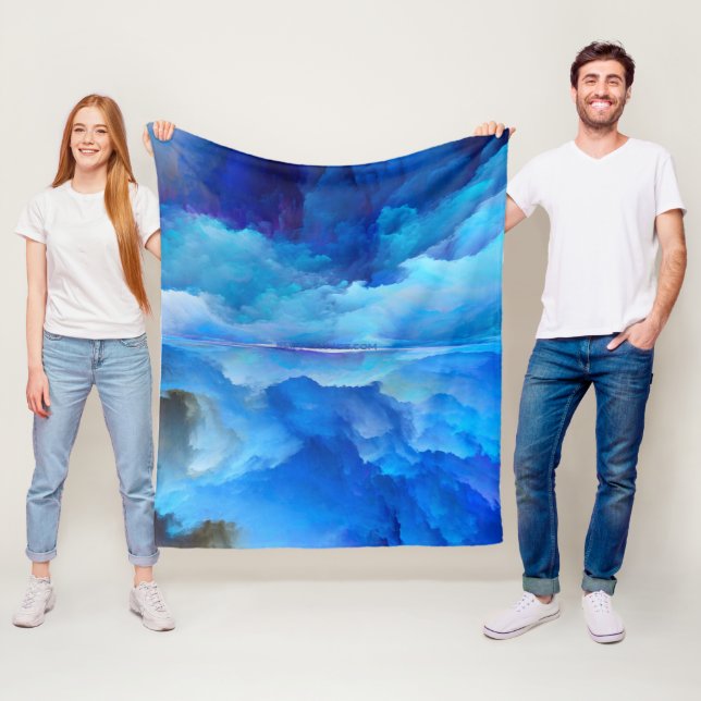 SlipperyJoe's abstract cloud artwork colourful sur Fleece Blanket (In Situ)