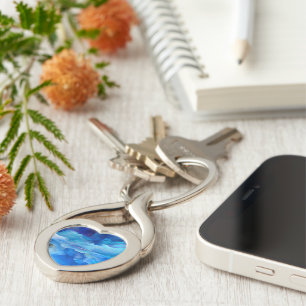 SlipperyJoe's abstract cloud artwork colourful sur Key Ring