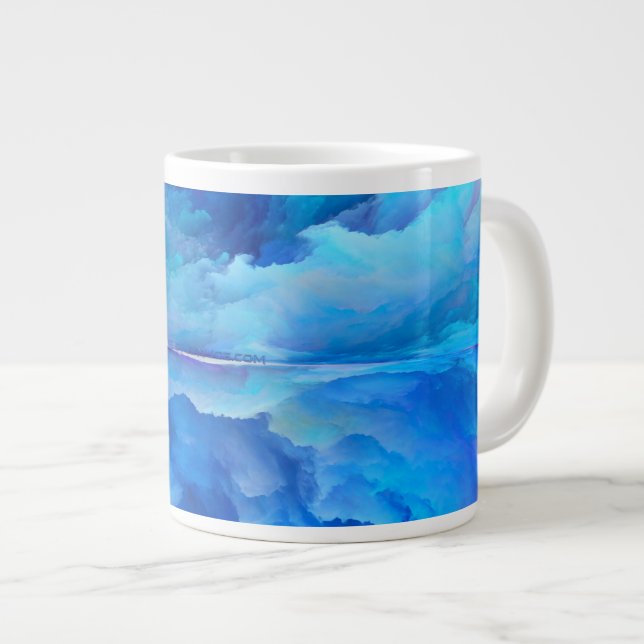 SlipperyJoe's abstract cloud artwork colourful sur Large Coffee Mug (Front Right)
