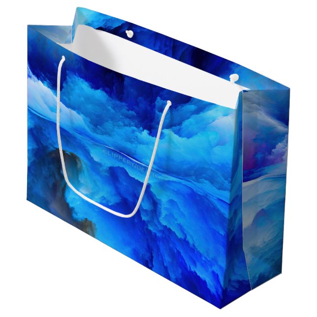 SlipperyJoe's abstract cloud artwork colourful sur Large Gift Bag (Front Angled)