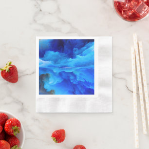 SlipperyJoe's abstract cloud artwork colourful sur Napkin