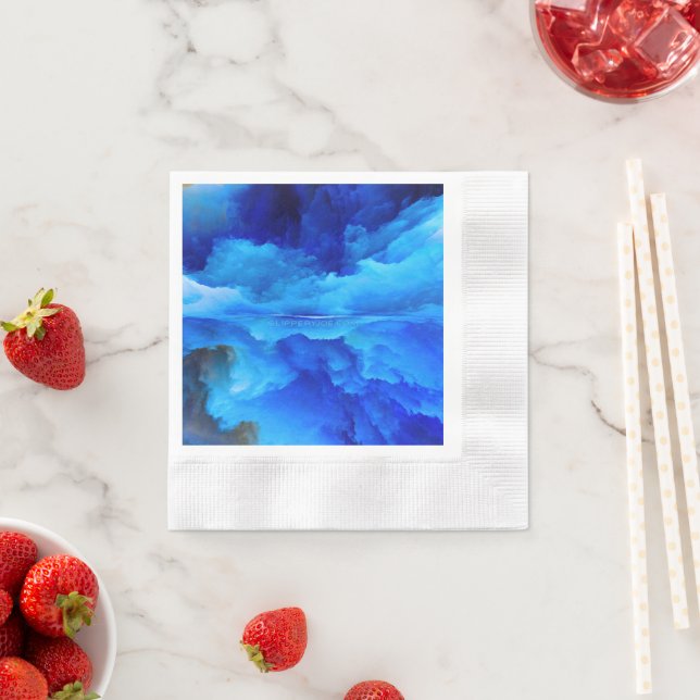SlipperyJoe's abstract cloud artwork colourful sur Napkin (Insitu)