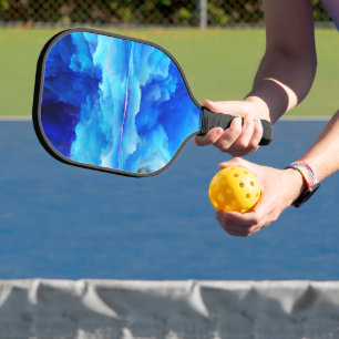 SlipperyJoe's abstract cloud artwork colourful sur Pickleball Paddle