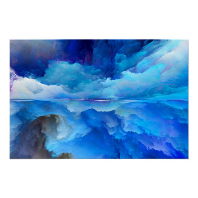 SlipperyJoe's abstract cloud artwork colourful sur Poster (Front)