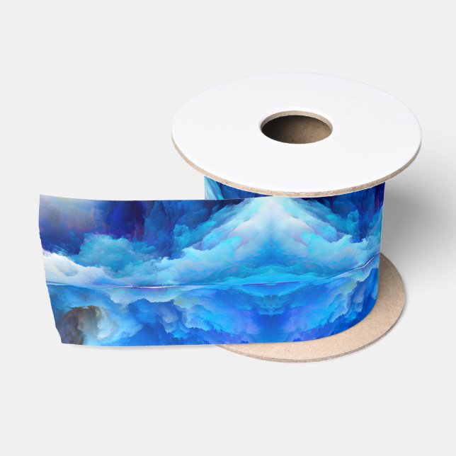 SlipperyJoe's abstract cloud artwork colourful sur Satin Ribbon (Spool)