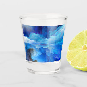SlipperyJoe's abstract cloud artwork colourful sur Shot Glass