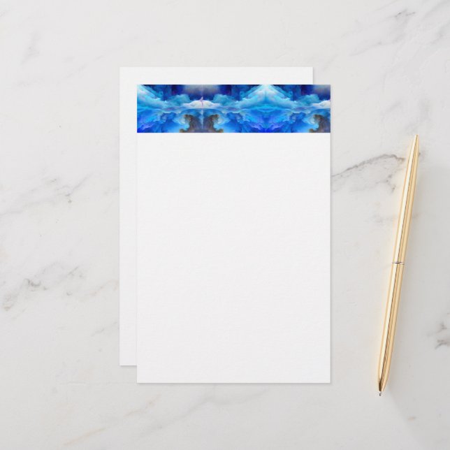 SlipperyJoe's abstract cloud artwork colourful sur Stationery (Front/Back In Situ)