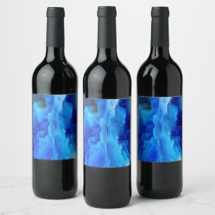 SlipperyJoe's abstract cloud artwork colourful sur Wine Label