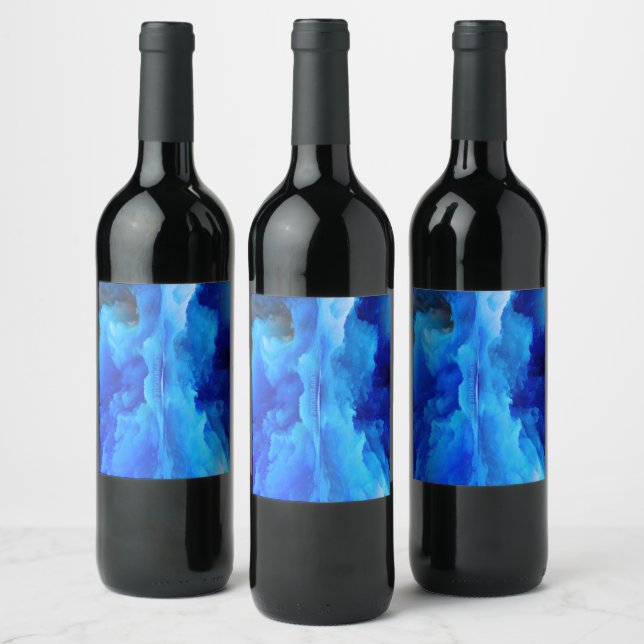 SlipperyJoe's abstract cloud artwork colourful sur Wine Label (Bottles)