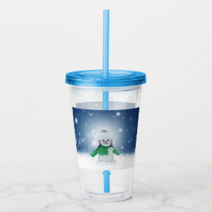 SlipperyJoe's adorable Christmas snowman character Acrylic Tumbler