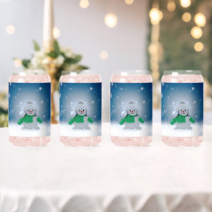 SlipperyJoe's adorable Christmas snowman character Can Glass