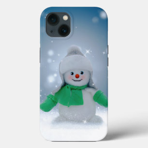 SlipperyJoe's adorable Christmas snowman character iPhone 13 Case