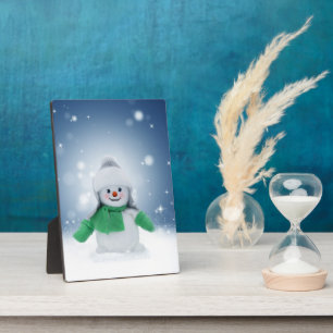 SlipperyJoe's adorable Christmas snowman character Plaque