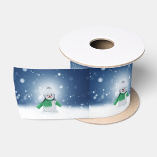 SlipperyJoe's adorable Christmas snowman character Satin Ribbon