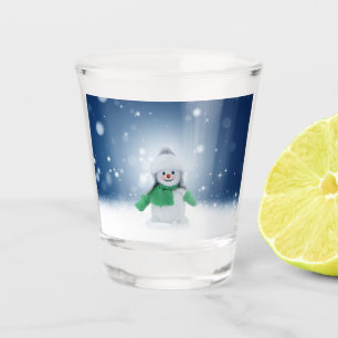 SlipperyJoe's adorable Christmas snowman character Shot Glass