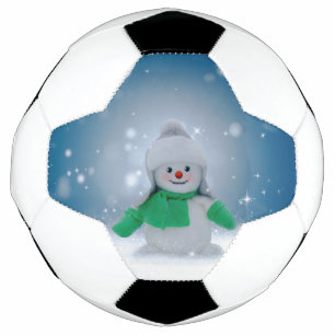 SlipperyJoe's adorable Christmas snowman character Soccer Ball