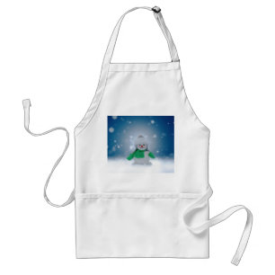 SlipperyJoe's adorable Christmas snowman character Standard Apron