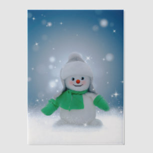 SlipperyJoe's adorable Christmas snowman character Vellum Invitations