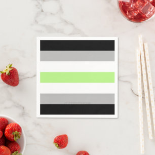 SlipperyJoe's Agender Pride Flag gay gifts LGBTQIA Napkin