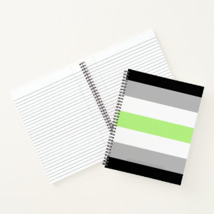 SlipperyJoe's Agender Pride Flag gay gifts LGBTQIA Notebook