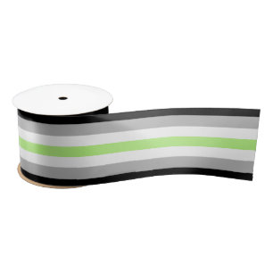SlipperyJoe's Agender Pride Flag gay gifts LGBTQIA Satin Ribbon