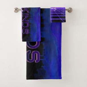 SlipperyJoe's all kinds wrong bold 3D text retro 1 Bath Towel Set