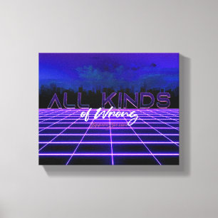 SlipperyJoe's all kinds wrong bold 3D text retro 1 Canvas Print