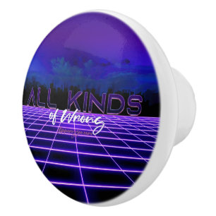 SlipperyJoe's all kinds wrong bold 3D text retro 1 Ceramic Knob