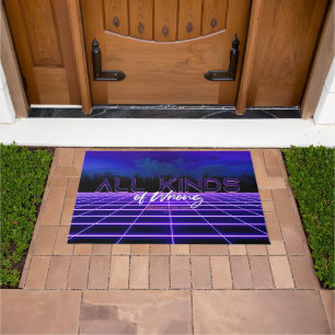 SlipperyJoe's all kinds wrong bold 3D text retro 1 Doormat