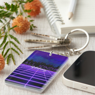 SlipperyJoe's all kinds wrong bold 3D text retro 1 Key Ring