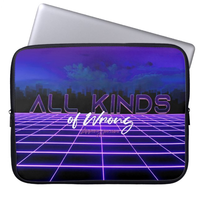 SlipperyJoe's all kinds wrong bold 3D text retro 1 Laptop Sleeve (Front)