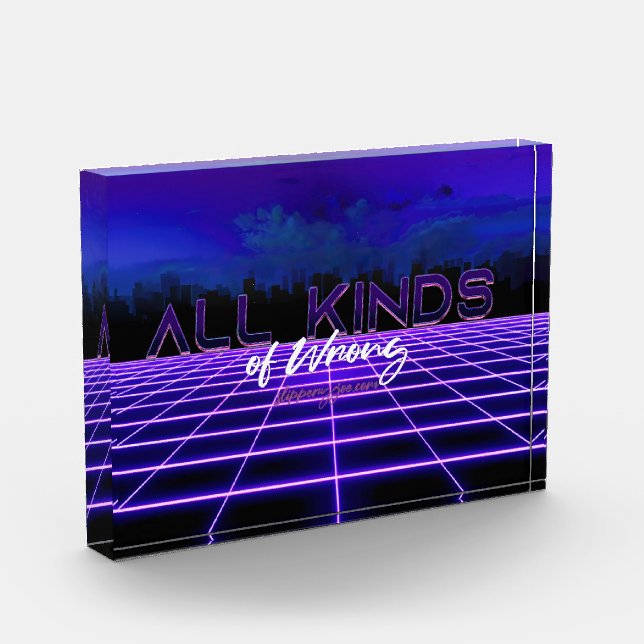 SlipperyJoe's all kinds wrong bold 3D text retro 1 Photo Block (Left)