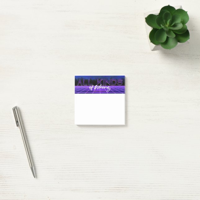 SlipperyJoe's all kinds wrong bold 3D text retro 1 Post-it Notes (Office)