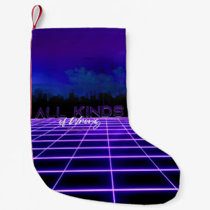 SlipperyJoe's all kinds wrong bold 3D text retro 1 Small Christmas Stocking